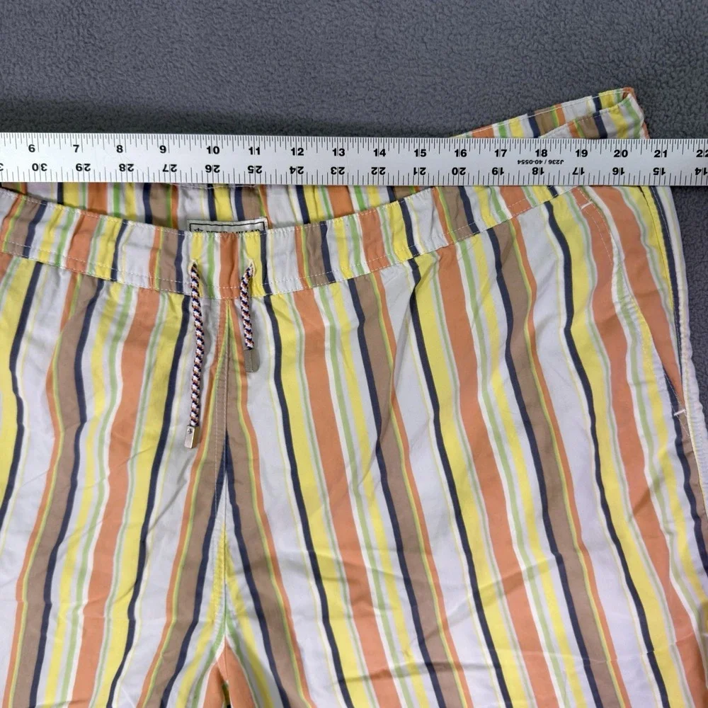 Peter Millar Swim Trunks Mens XL Multicolor Striped Mesh Lined Drawstring Summer